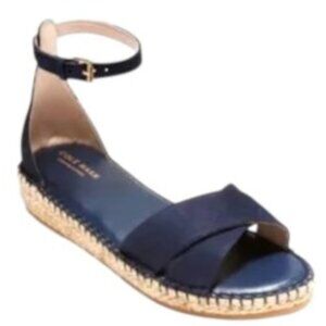 Cole Haan Navy Cloudfeel Espadrille Ankle Strap Sandal 10